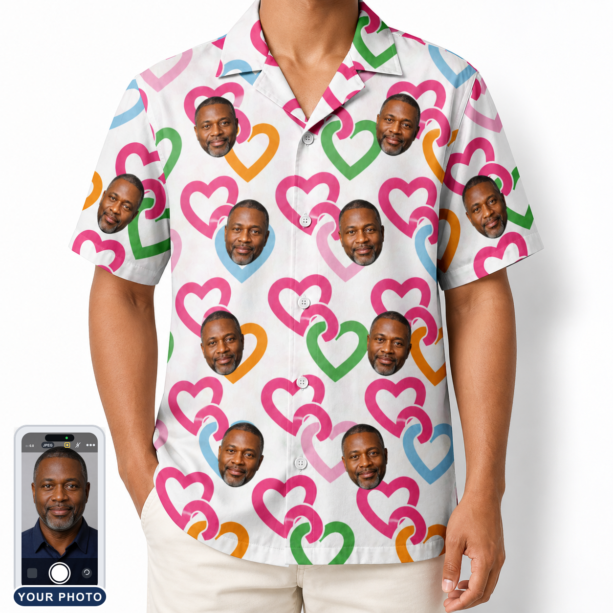 Men's Joined Jetty Custom Face Hawaiian Shirt