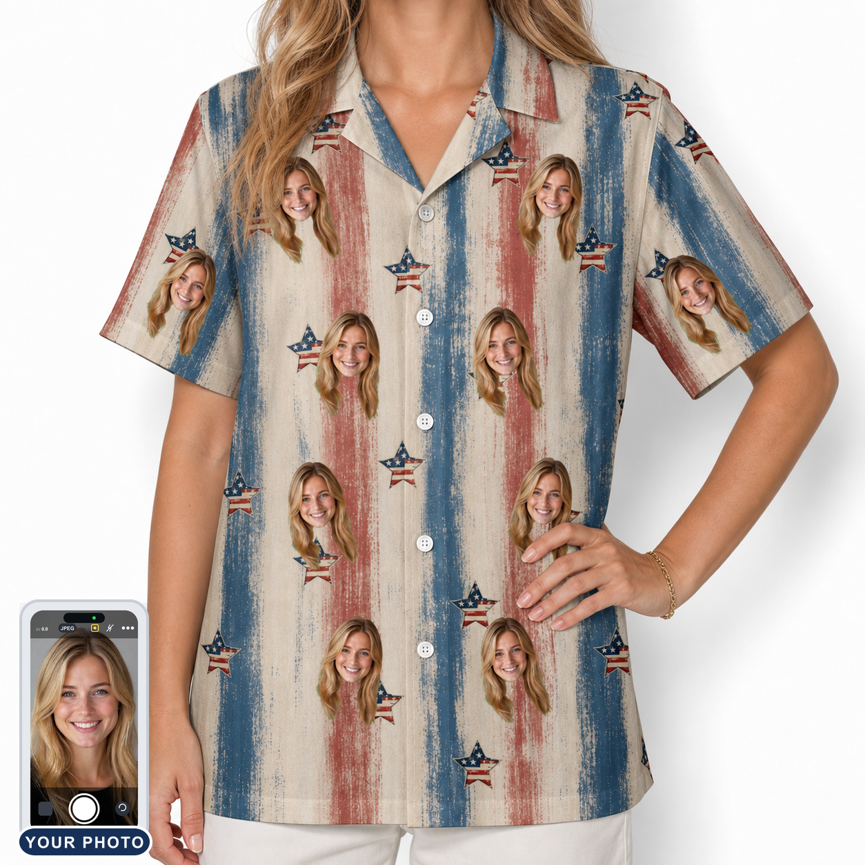 Women's Union Spark Custom Face Hawaiian Shirt