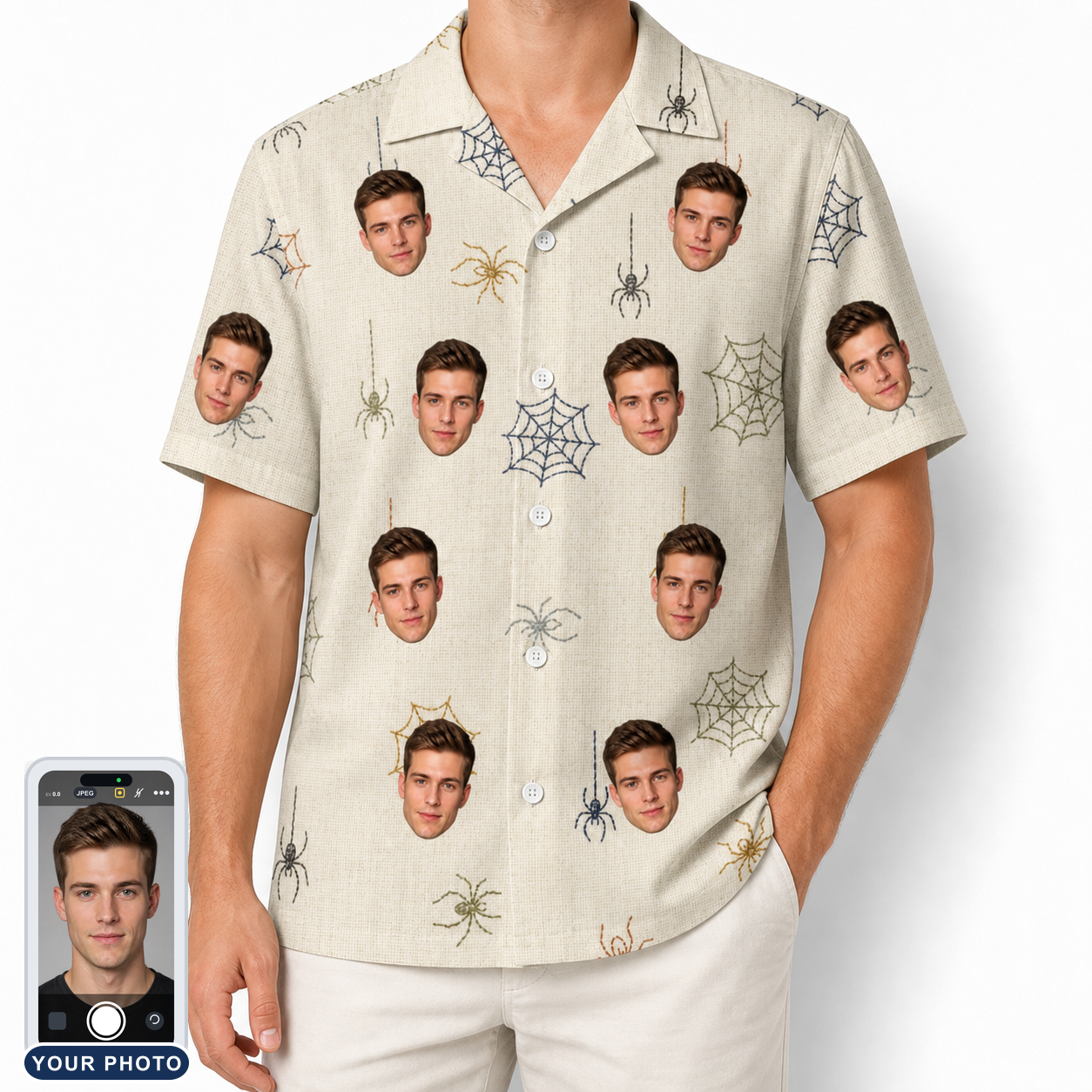 Men's Gossamer Ghouls Custom Face Hawaiian Shirt