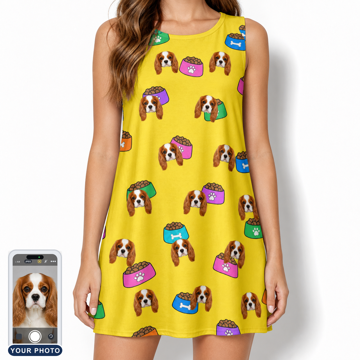 Women's Chow Hounds Custom Dog Face Tank Dress