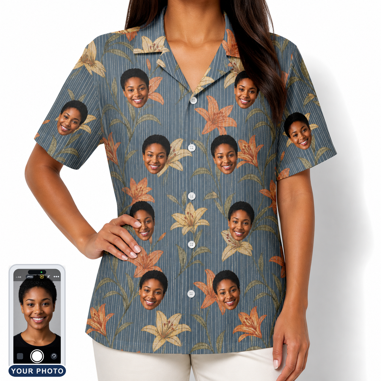 Women's Lily Limelight Custom Face Hawaiian Shirt