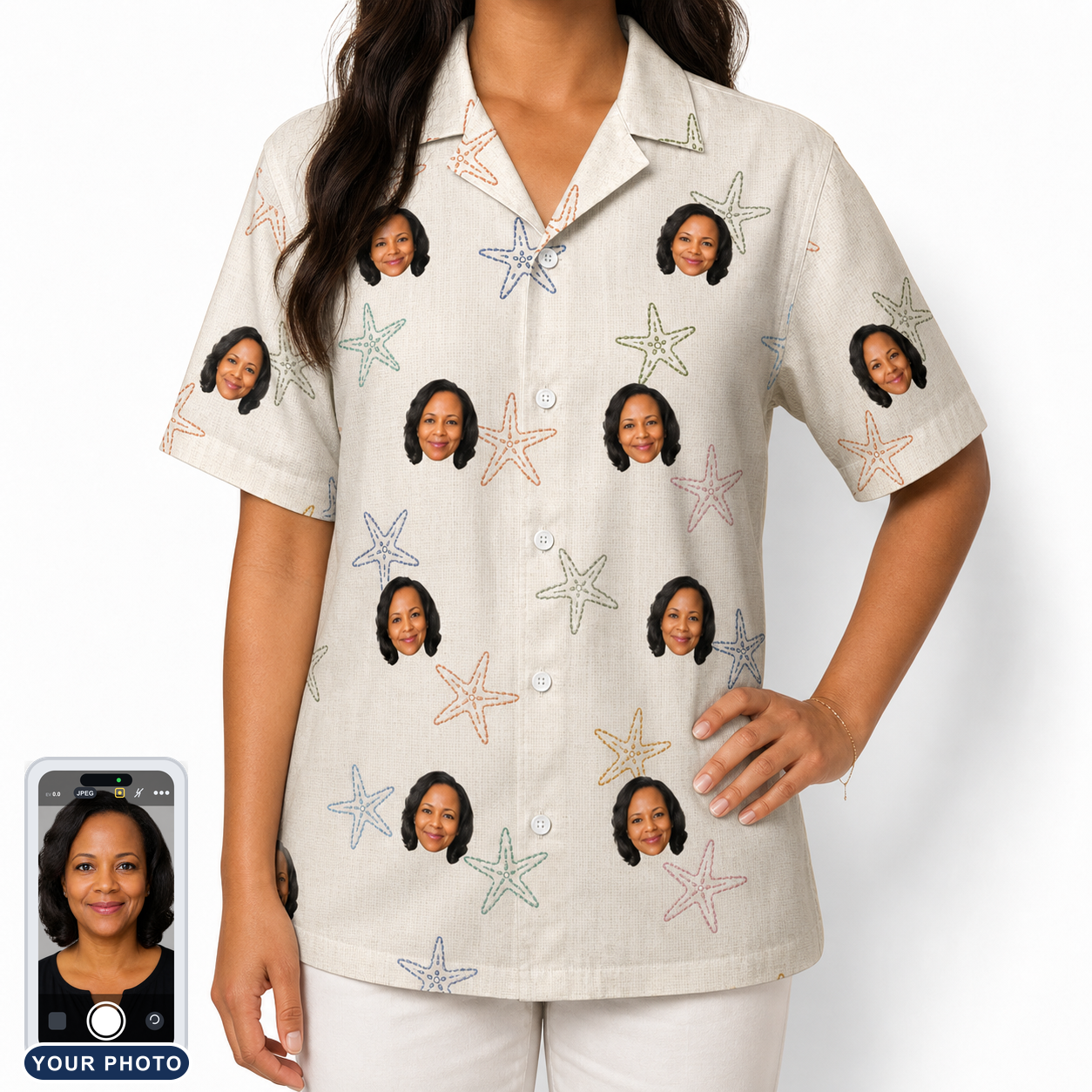 Women's Aster Drift Custom Face Hawaiian Shirt