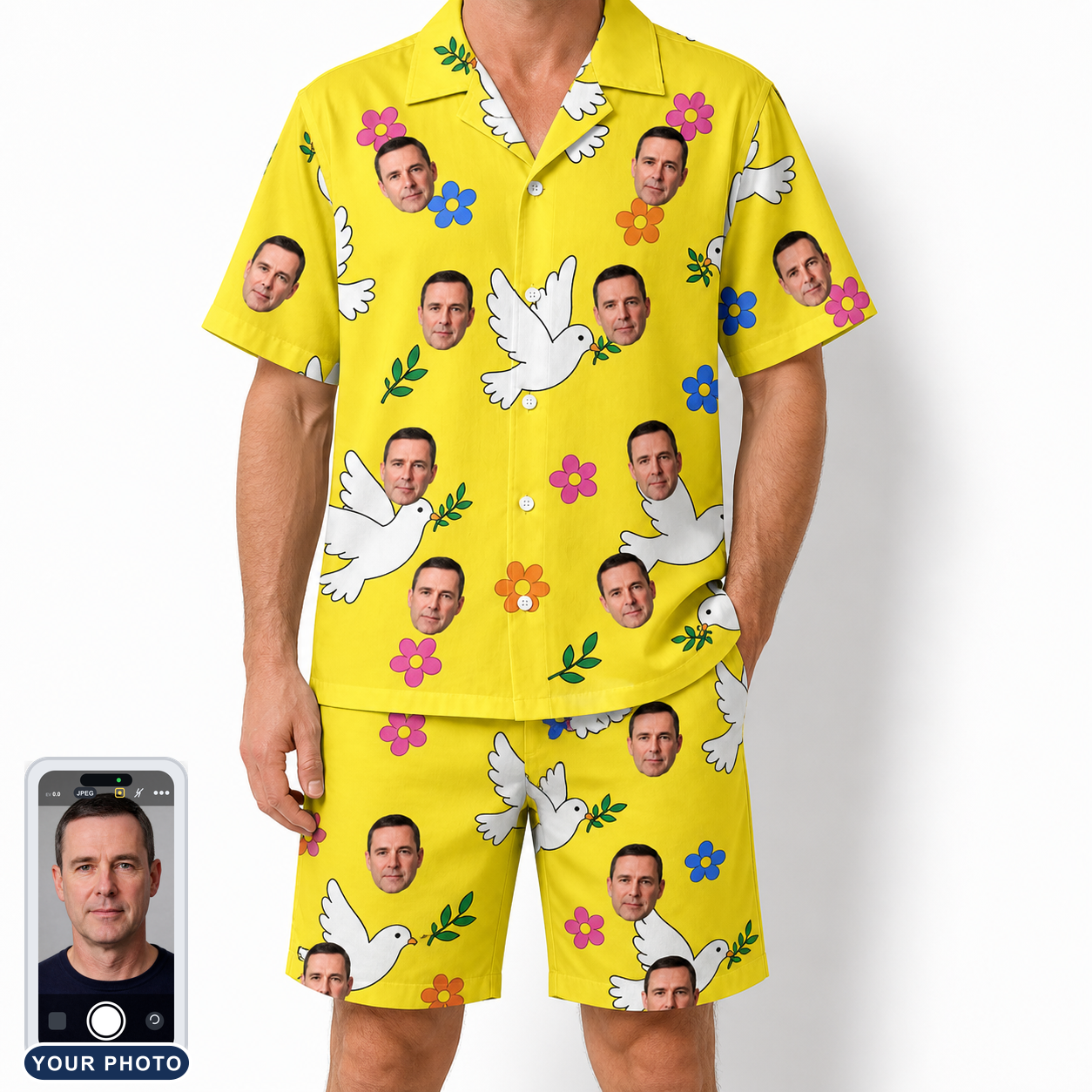 Men's Dovebound Daydream Custom Face Shirt & Shorts Set