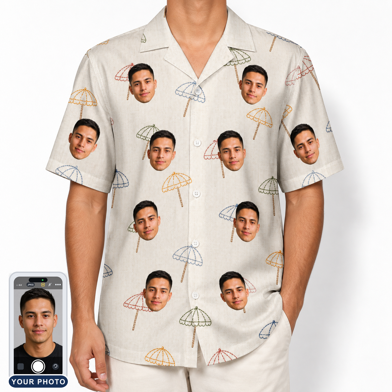 Men's Parasol Pals Custom Face Hawaiian Shirt