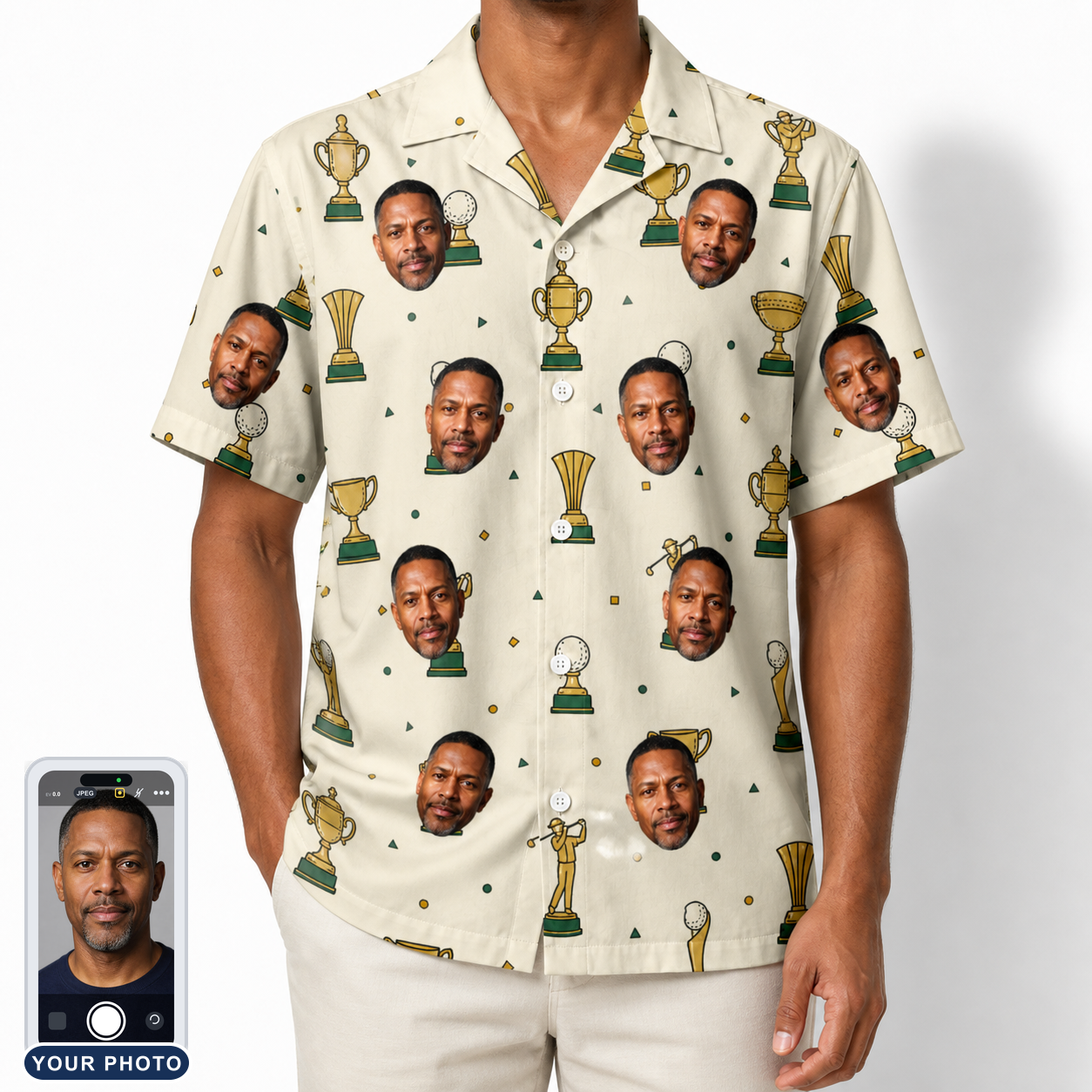 Men's Champion Chalices Custom Face Hawaiian Shirt