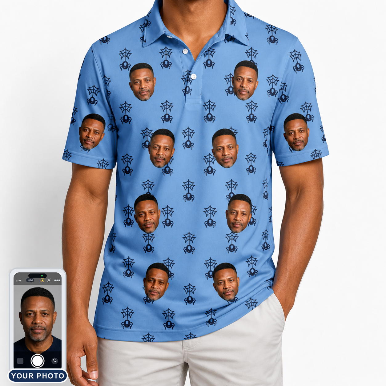 Men's Orb Weaver Custom Face Polo Shirt