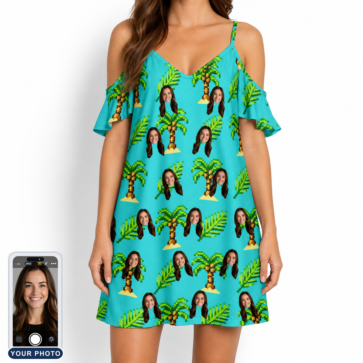 Women's Canopy Cabana Custom Face Off-Shoulder Dress