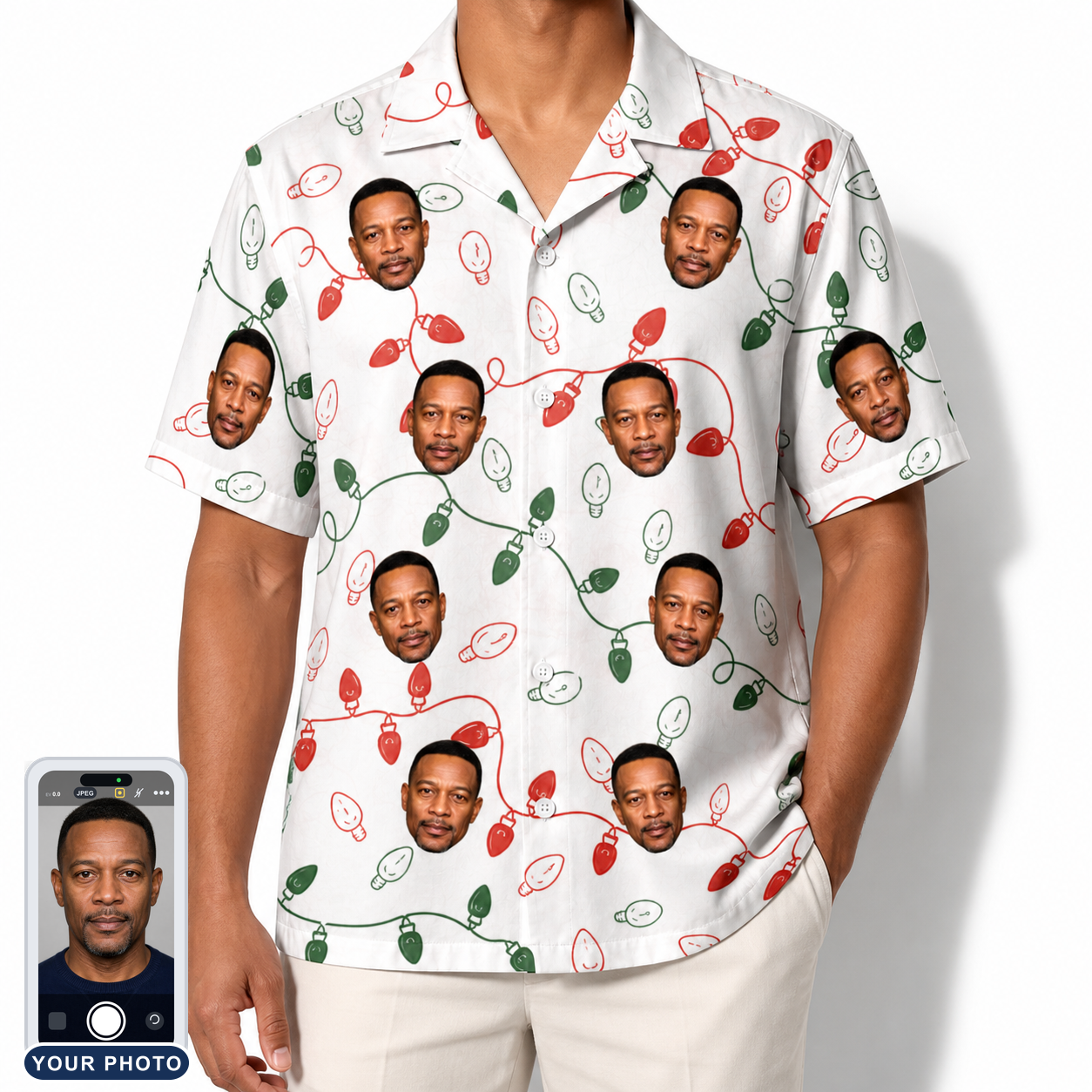 Men's Merry Circuits Custom Face Hawaiian Shirt