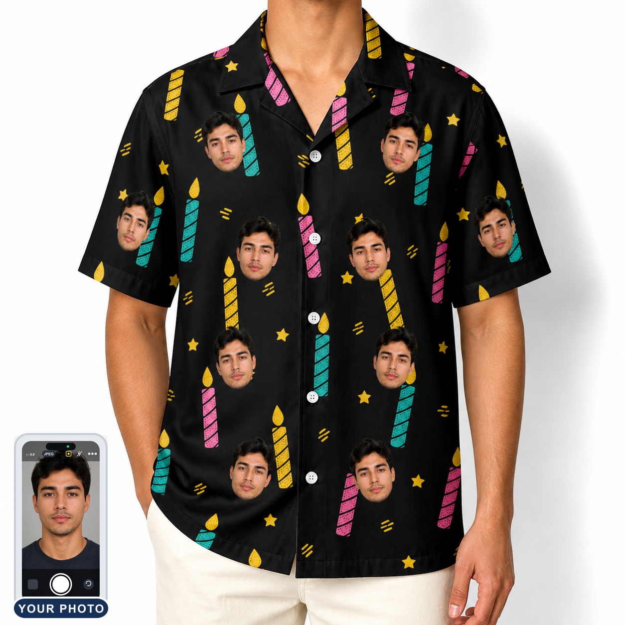 Men's Wick Winks Custom Face Hawaiian Shirt