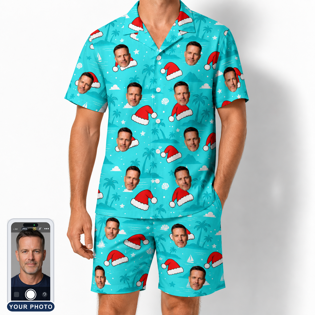 Men's Redcap Revelry Custom Face Shirt & Shorts Set