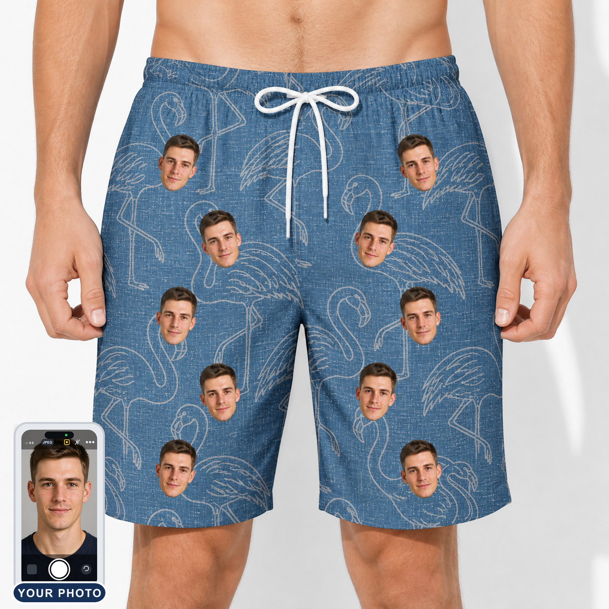 Men's Magenta Mingle Custom Face Beach Shorts