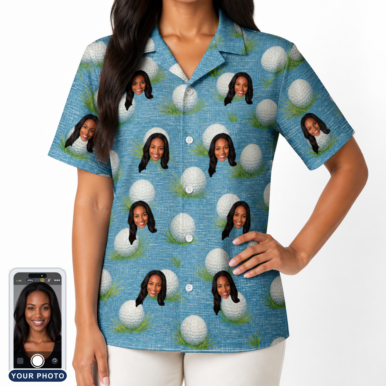 Women's Roundabout Rollers Custom Face Hawaiian Shirt