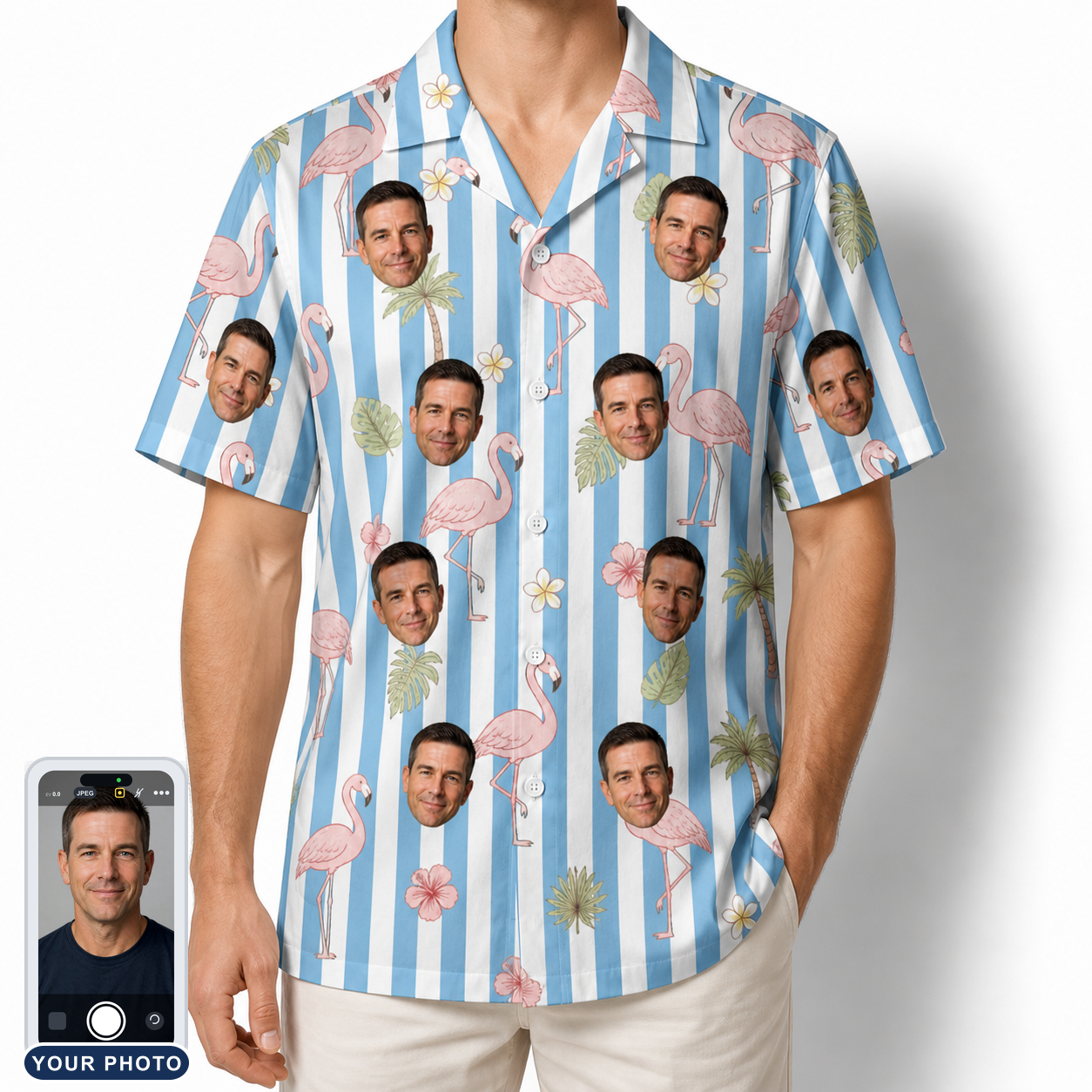 Men's Cerise Sashay Custom Face Hawaiian Shirt