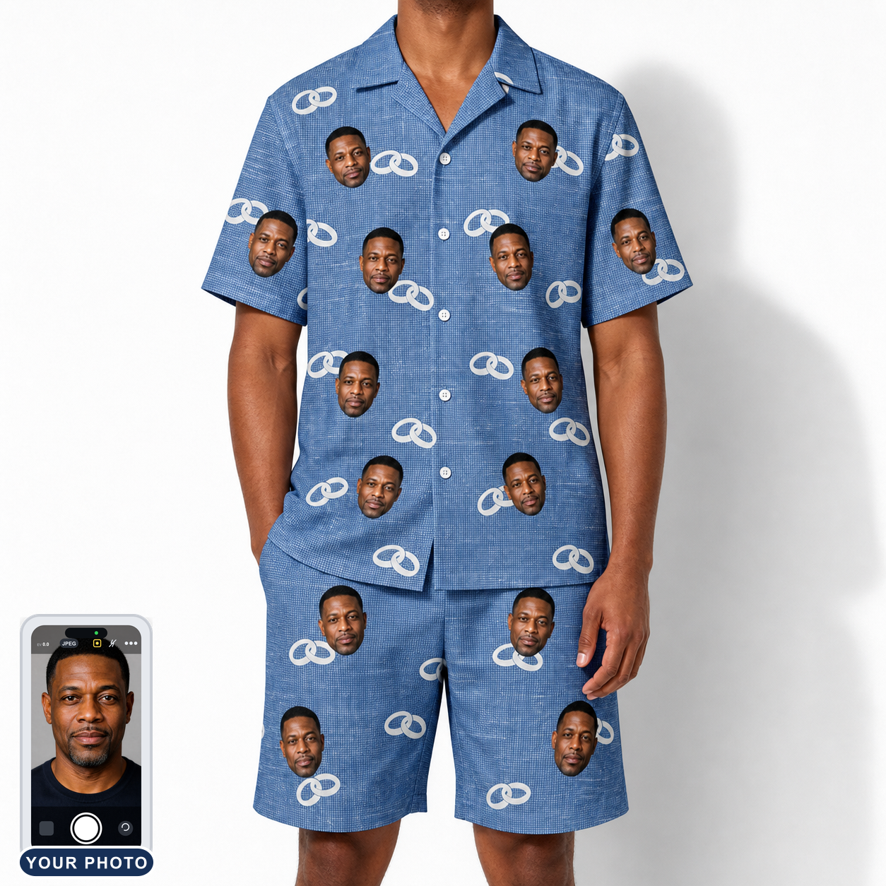 Men's Foreshore Forever Custom Face Shirt & Shorts Set
