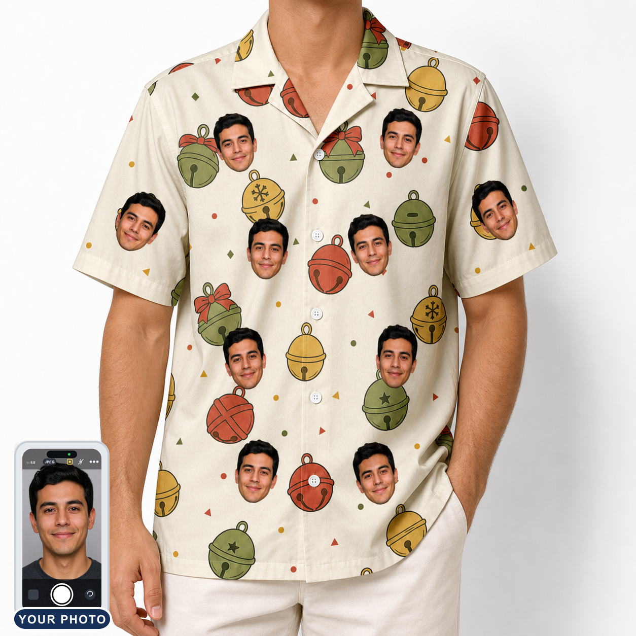 Men's Chime Charms Custom Face Hawaiian Shirt