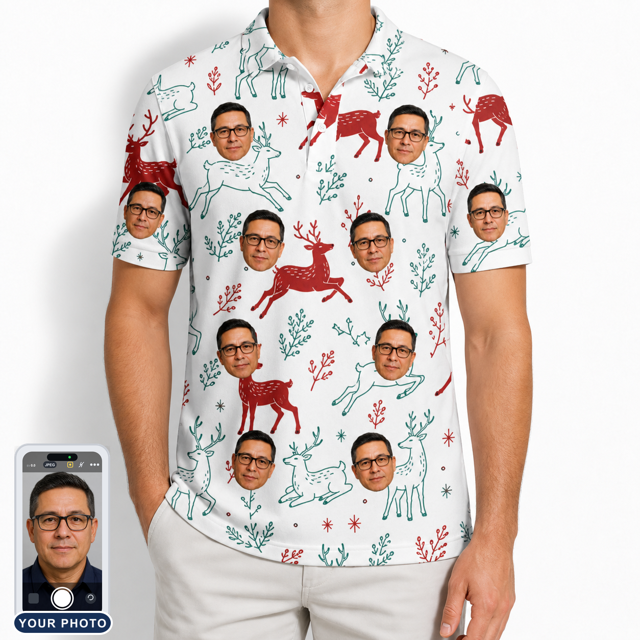 Men's Prancer Pranks Custom Face Polo Shirt