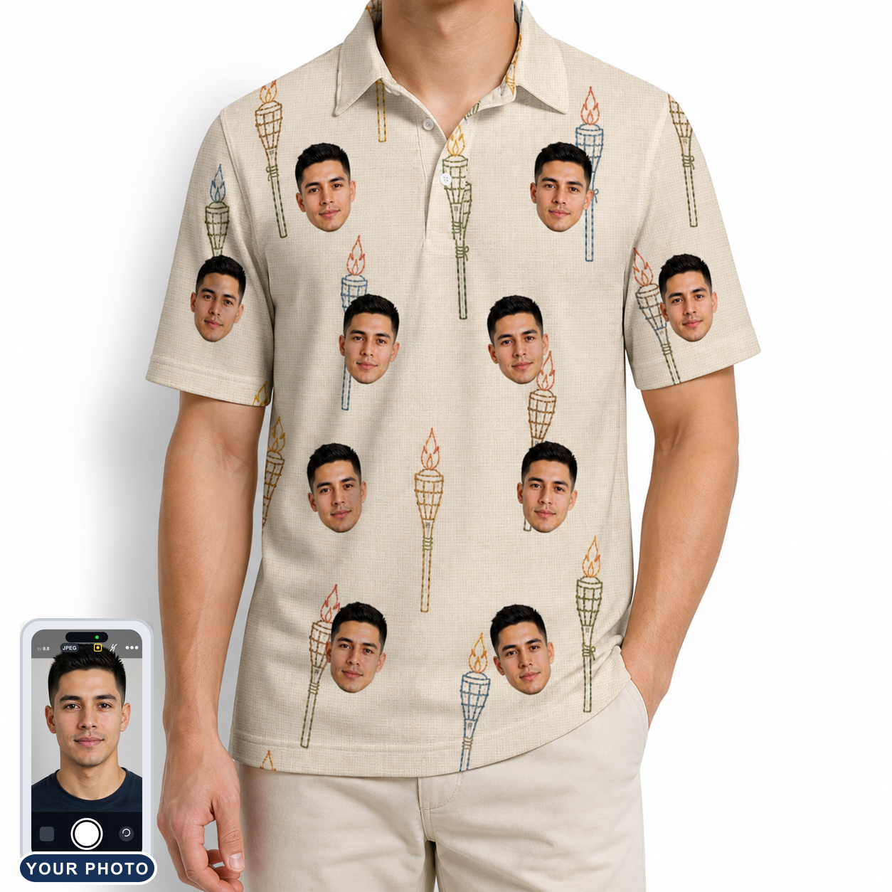 Men's Brazier Bohemia Custom Face Polo Shirt