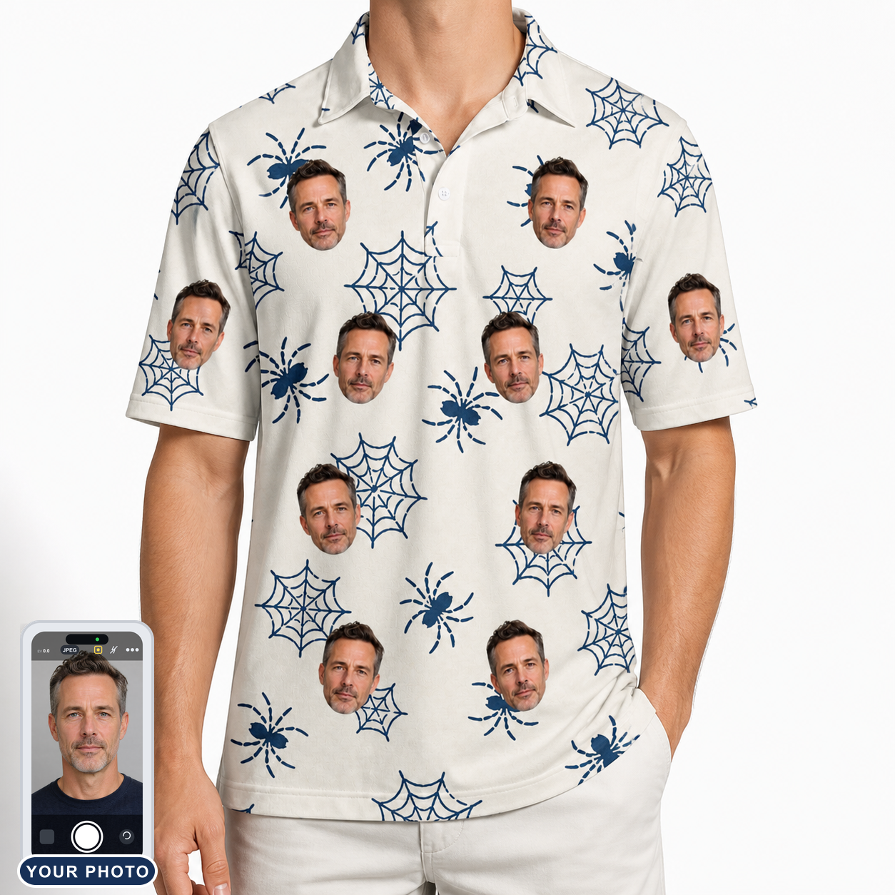 Men's Gloom Looms Custom Face Polo Shirt