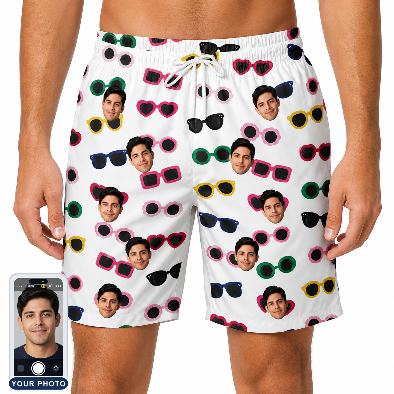 Men's Vow Visors Custom Face Beach Shorts