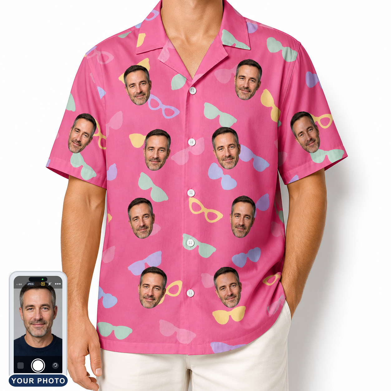Men's Sunbound Siblings Custom Face Hawaiian Shirt