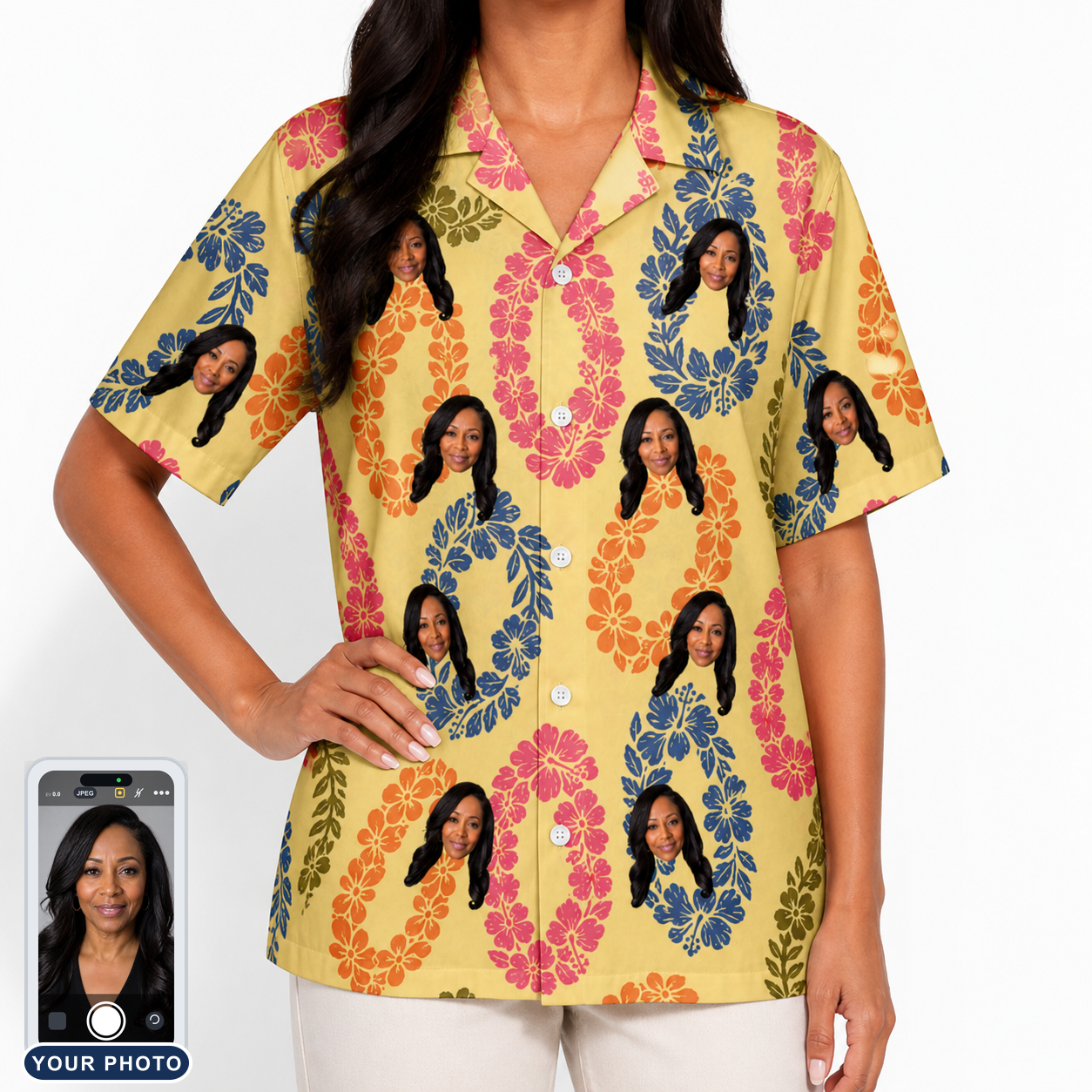 Women's Leisure Lovers Custom Face Hawaiian Shirt