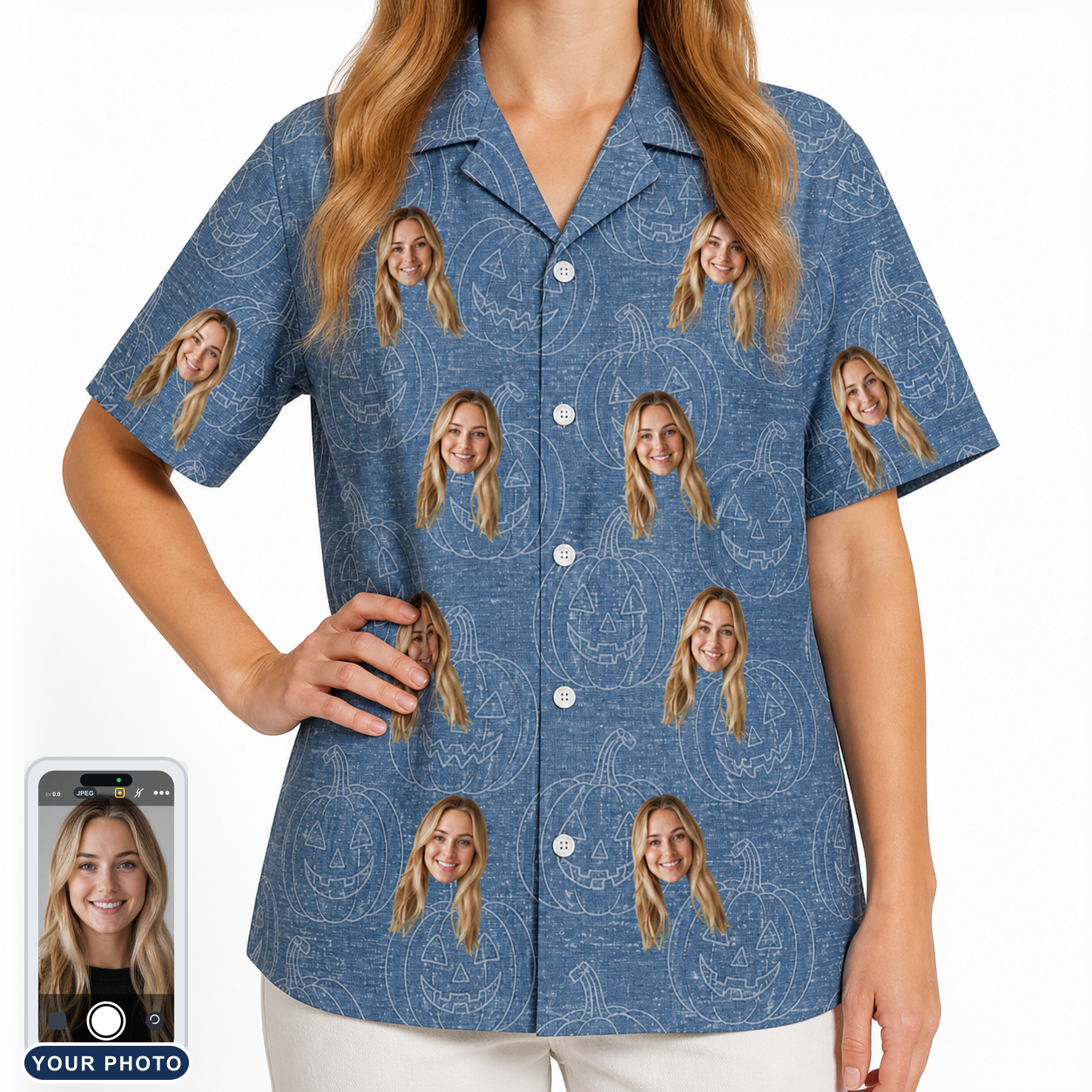 Women's Porchlight Punks Custom Face Hawaiian Shirt
