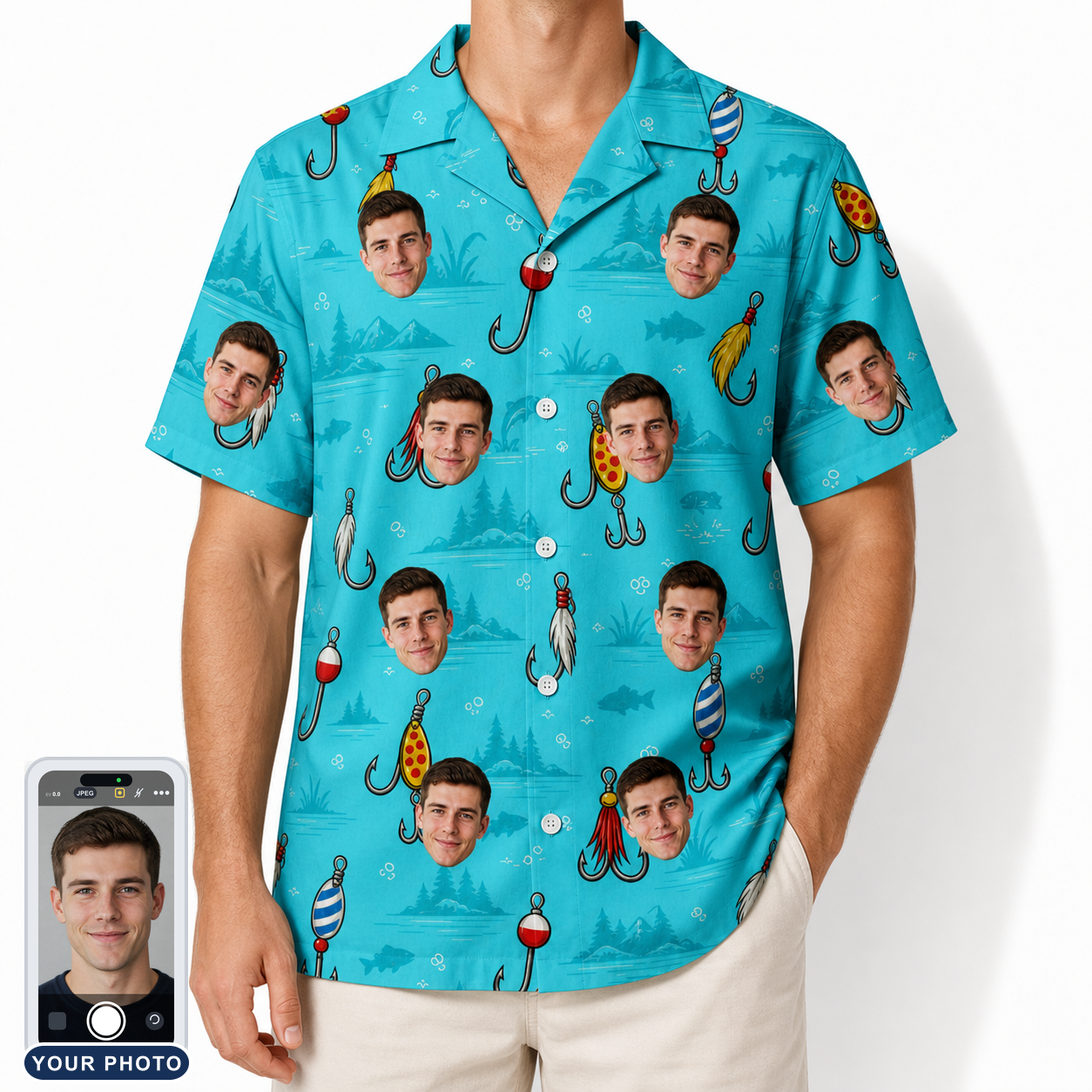 Men's Barbed Banter Custom Face Hawaiian Shirt