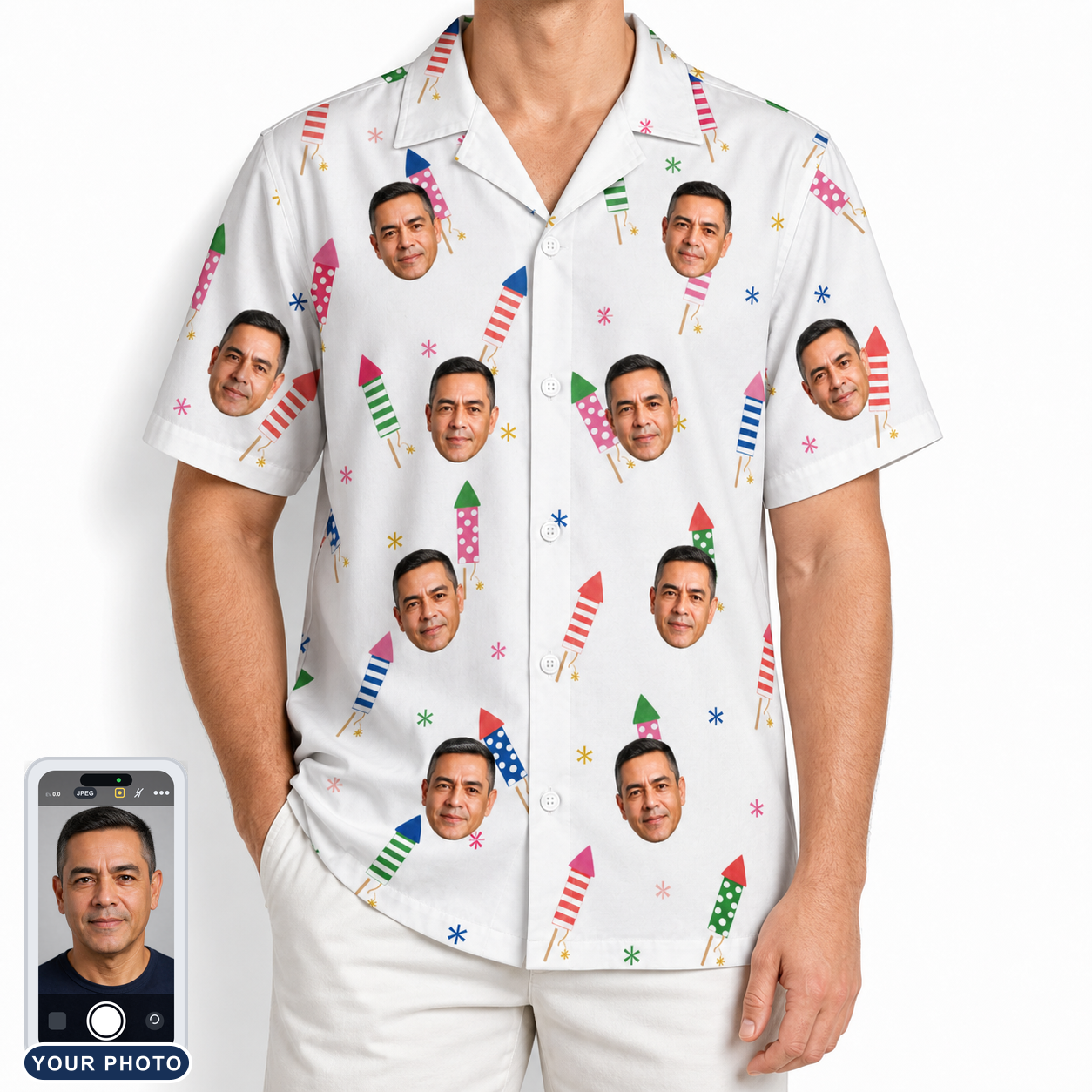 Men's Boom Banner Custom Face Hawaiian Shirt
