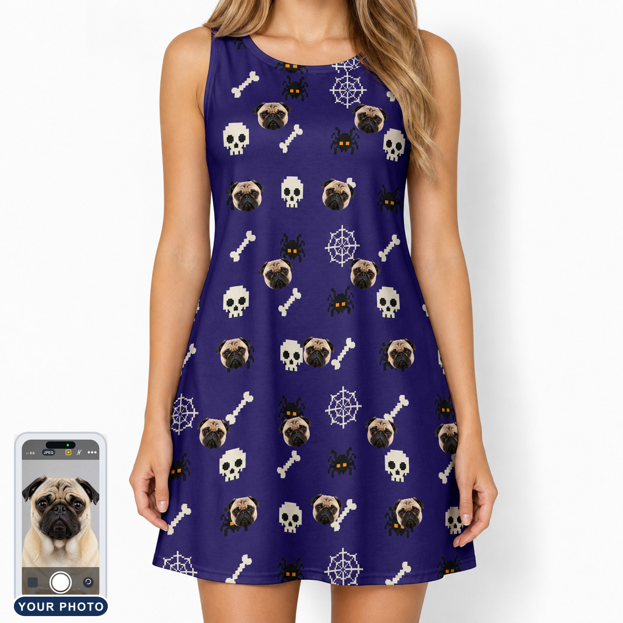 Women's Bone Appétit Custom Dog Face Tank Dress