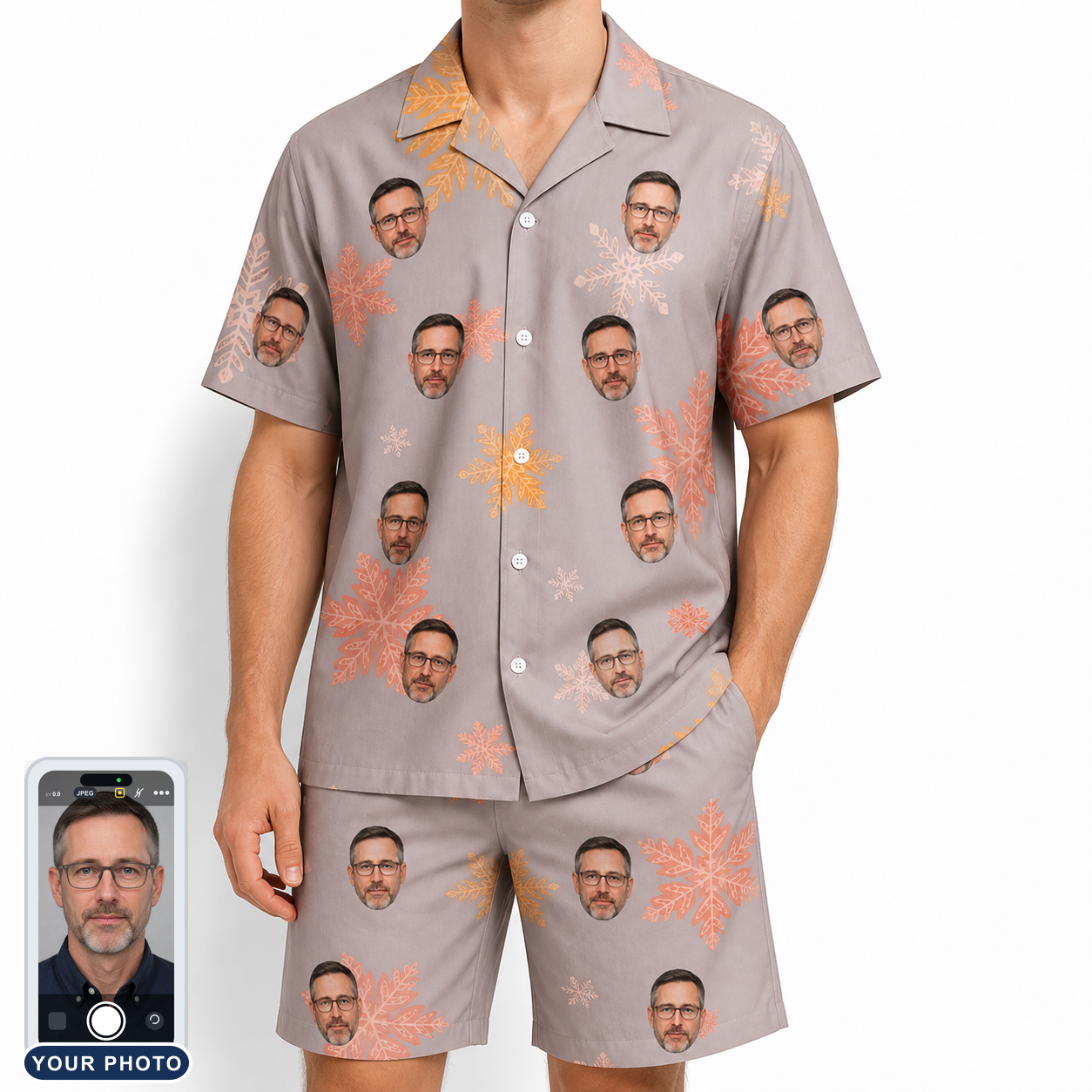 Men's Flurry Fanfare Custom Face Shirt & Shorts Set