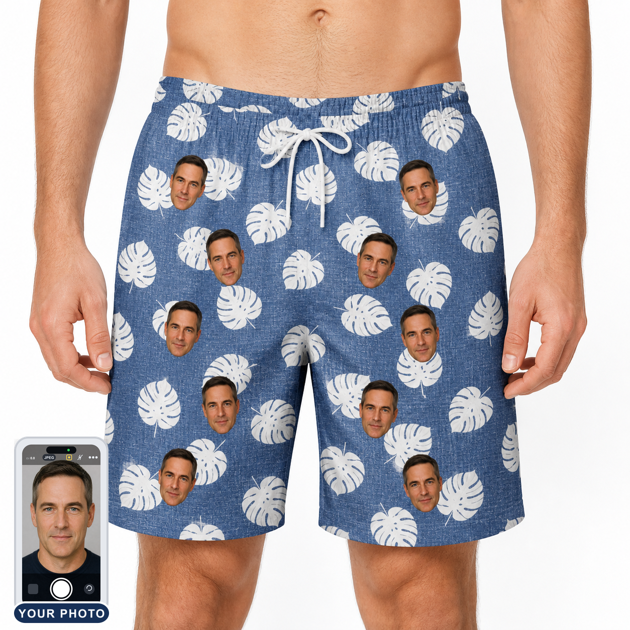 Men's Split Personality Custom Face Beach Shorts
