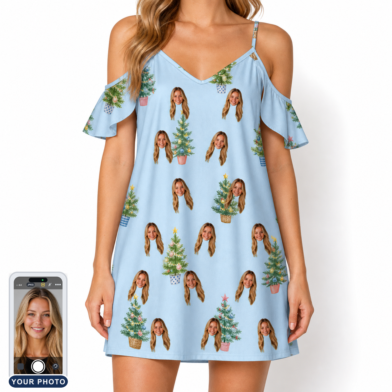 Women's Spruce Spectacle Custom Face Off-Shoulder Dress