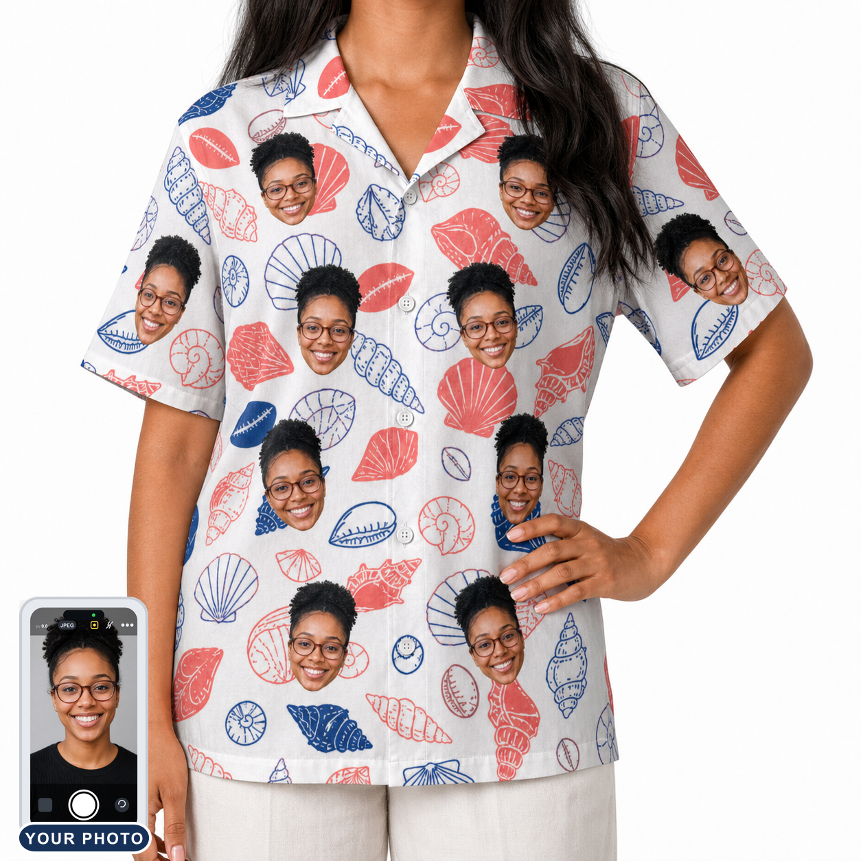 Women's Coastal Keepsakes Custom Face Hawaiian Shirt
