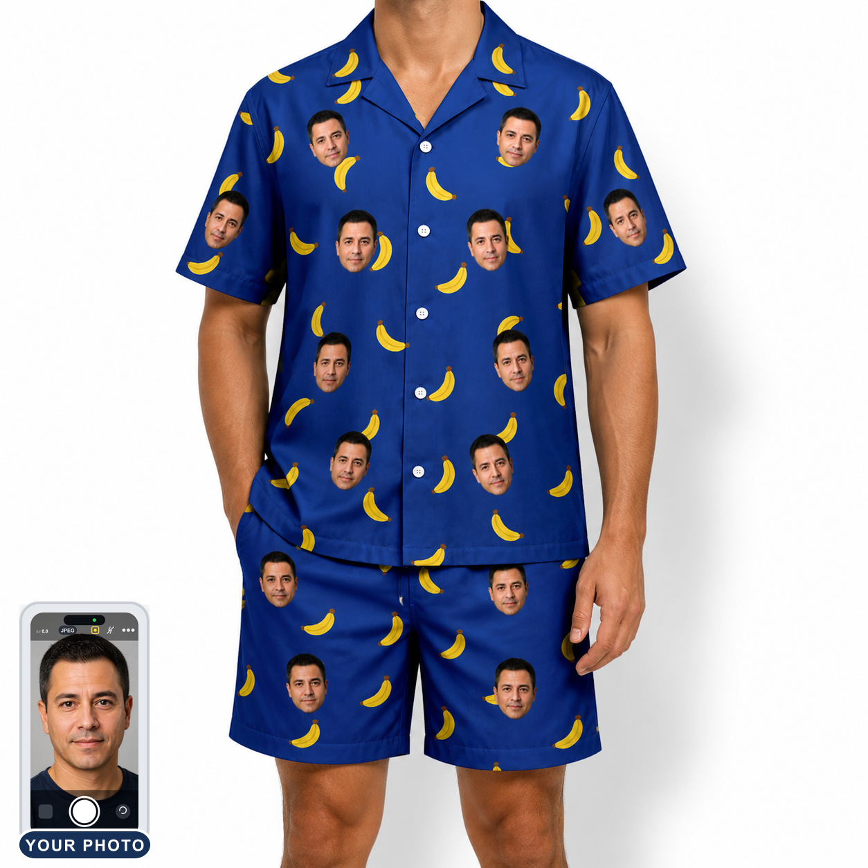 Men's Bunch Buzz Custom Face Shirt & Shorts Set