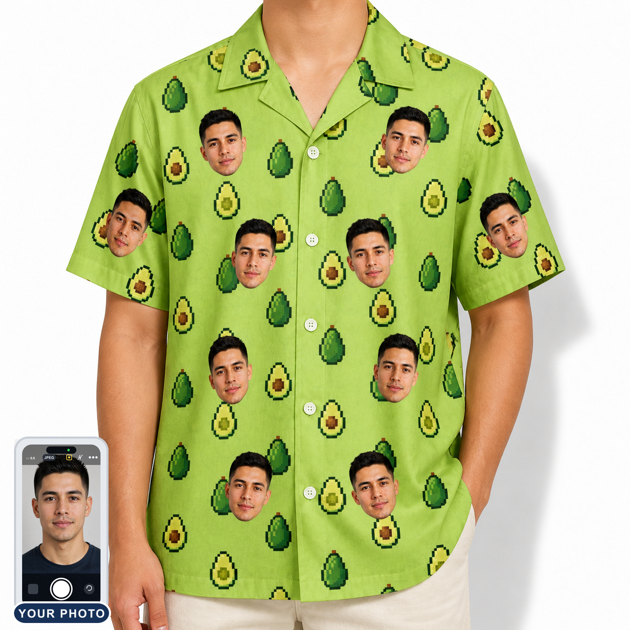 Men's Avo Groove Custom Face Hawaiian Shirt