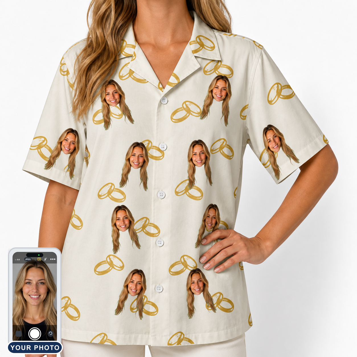 Women's Paired Piers Custom Face Hawaiian Shirt