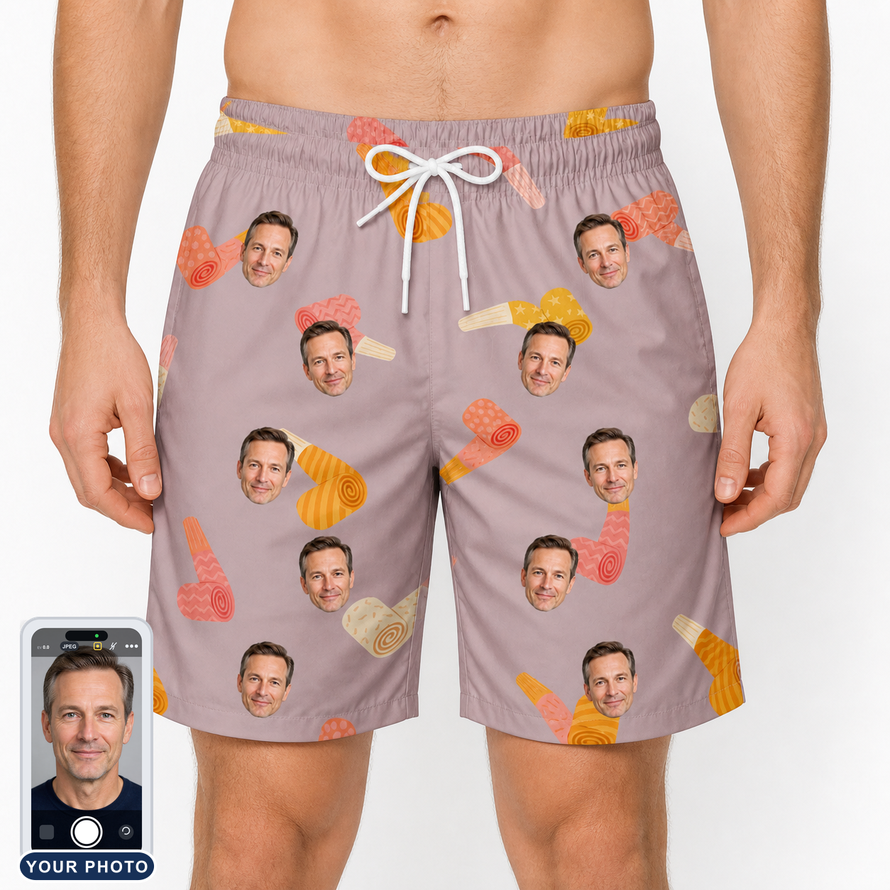 Men's Toot Suite Custom Face Beach Shorts
