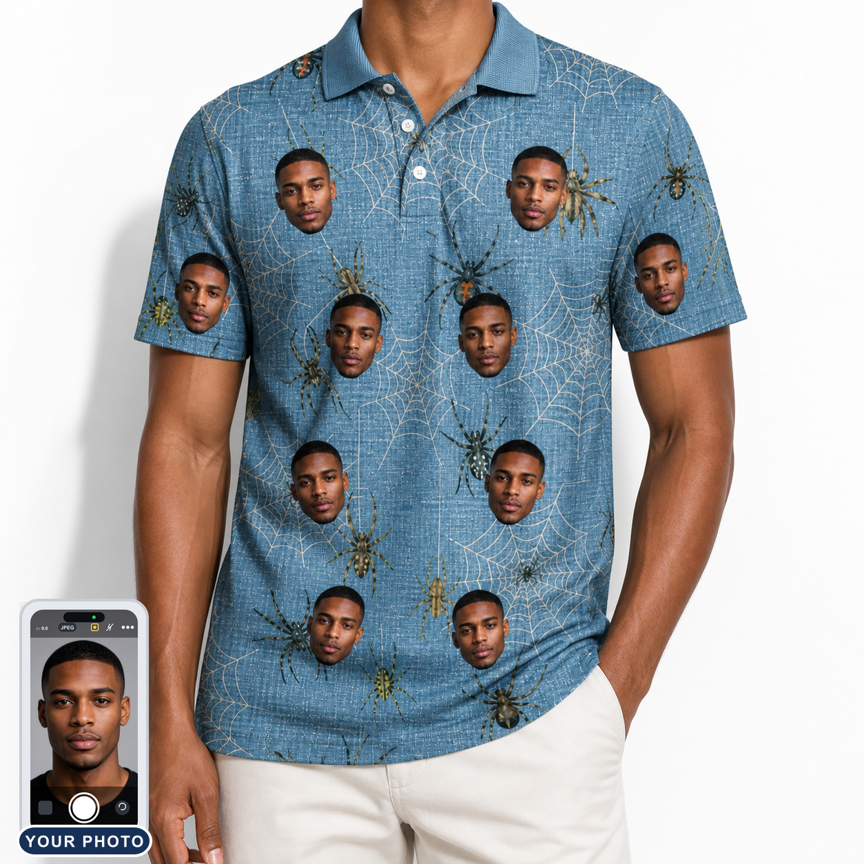 Men's Scuttle Sideshow Custom Face Polo Shirt