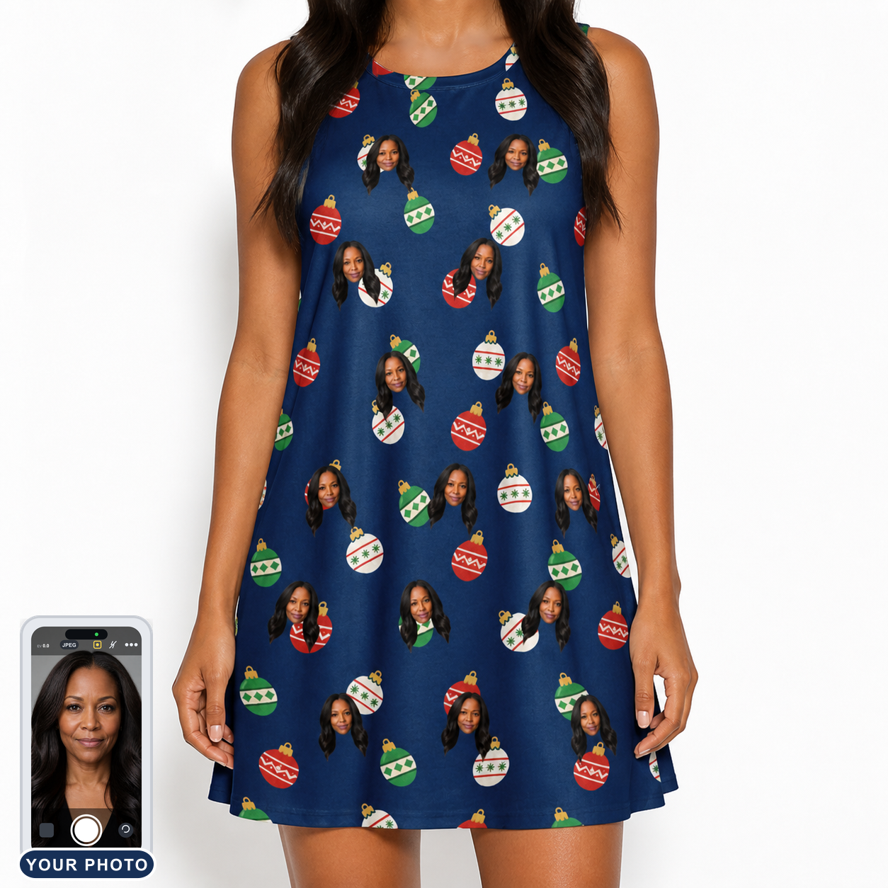 Women's December Dangles Custom Face Tank Dress