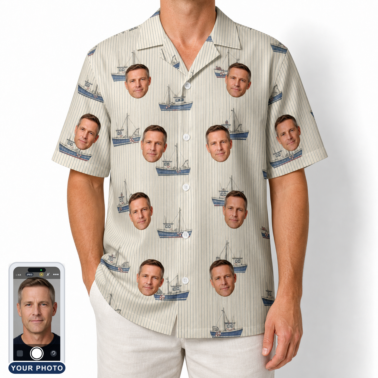 Men's Dinghy Dash Custom Face Hawaiian Shirt