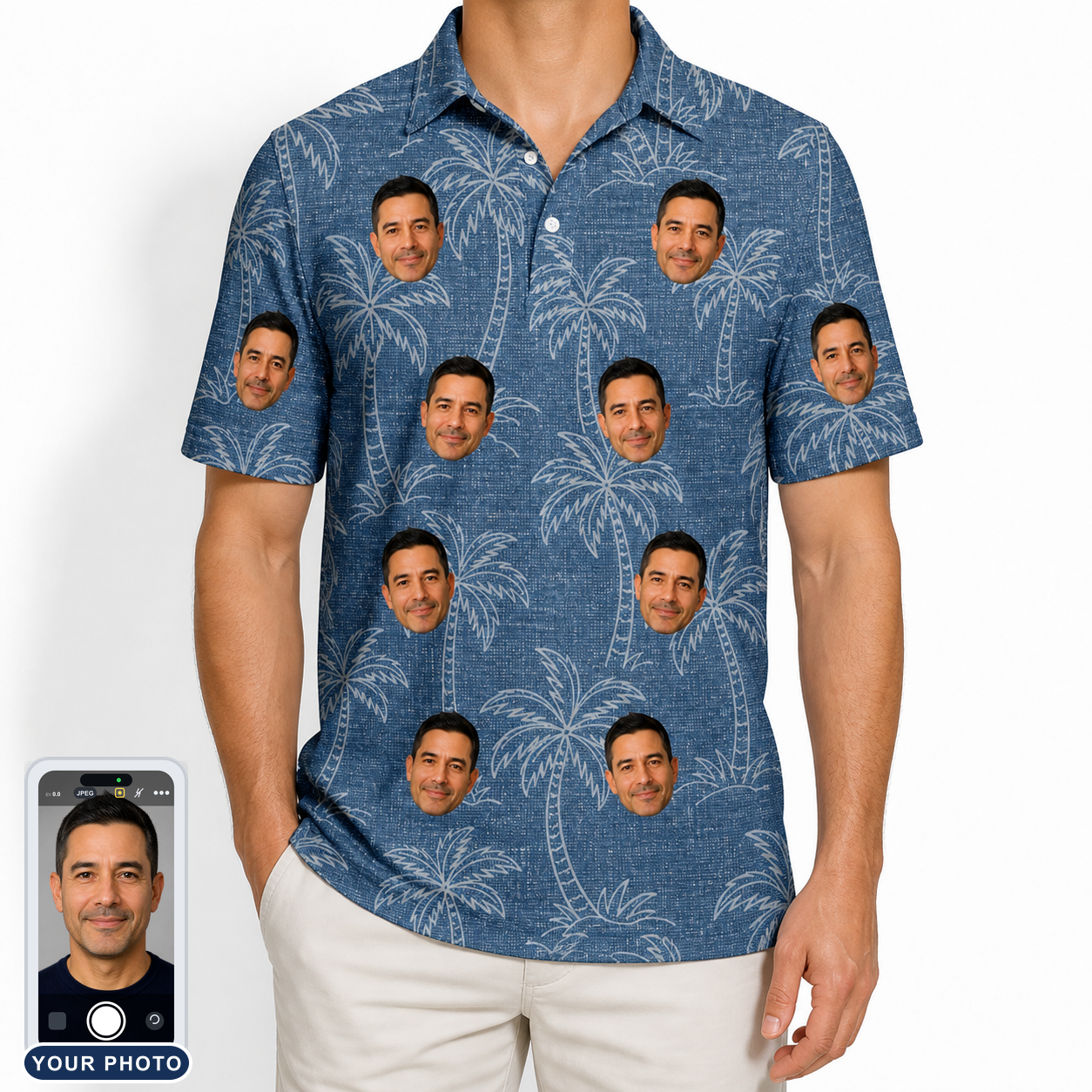 Men's Blossom Bounce Custom Face Polo Shirt