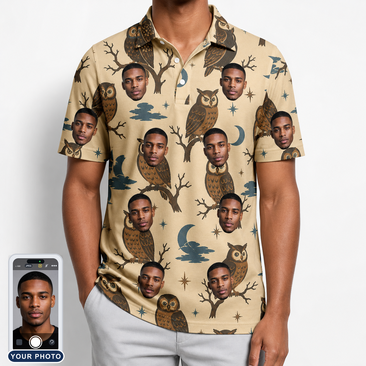 Men's Roost Ruckus Custom Face Polo Shirt