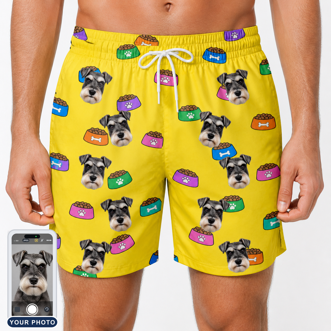Men's Chow Hounds Custom Dog Face Beach Shorts