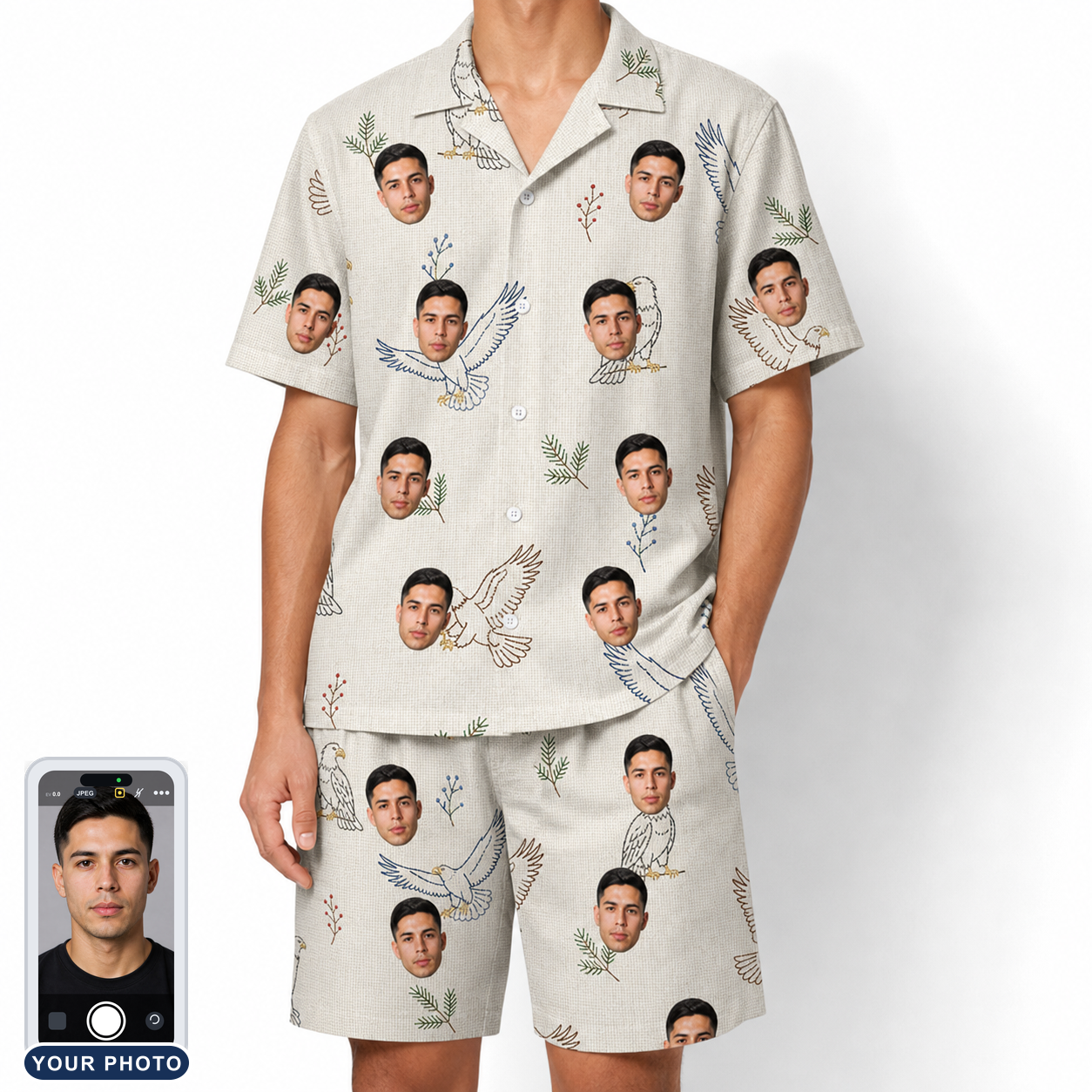 Men's Talon Toast Custom Face Shirt & Shorts Set