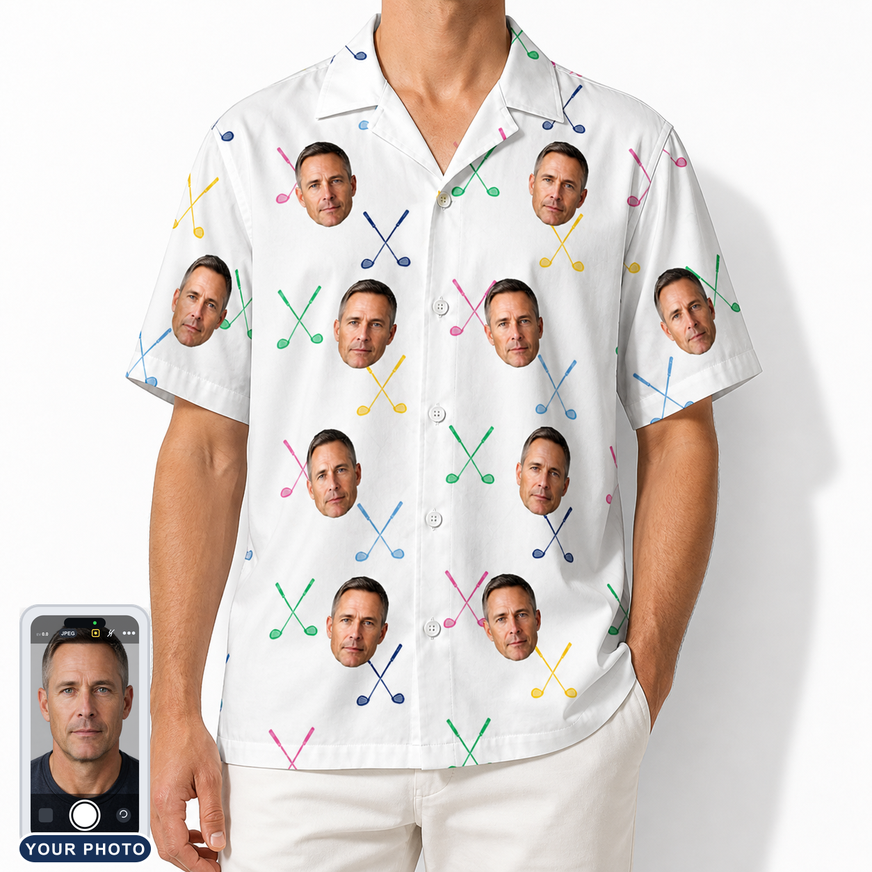 Men's Swing Symphony Custom Face Hawaiian Shirt