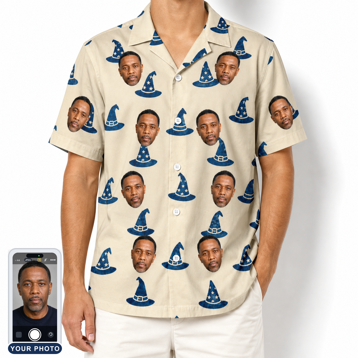 Men's Witchy Whirl Custom Face Hawaiian Shirt