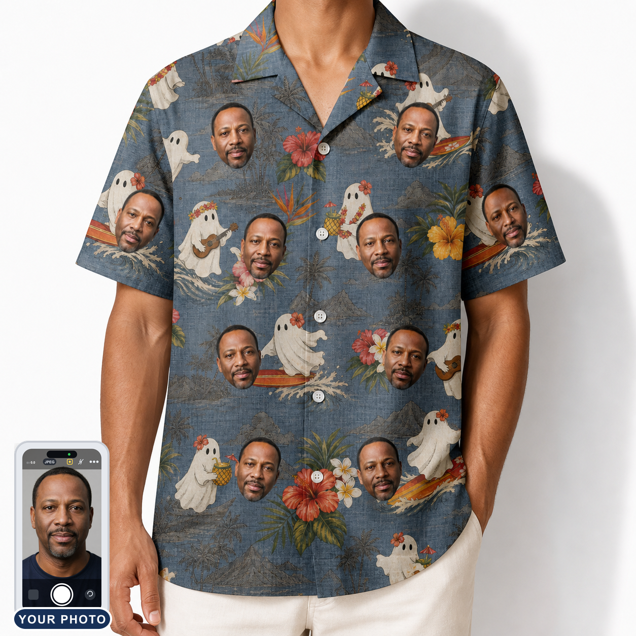 Men's Ectoplasm Eccentrics Custom Face Hawaiian Shirt
