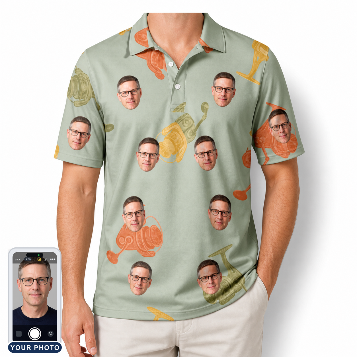 Men's Bait Ballet Custom Face Polo Shirt