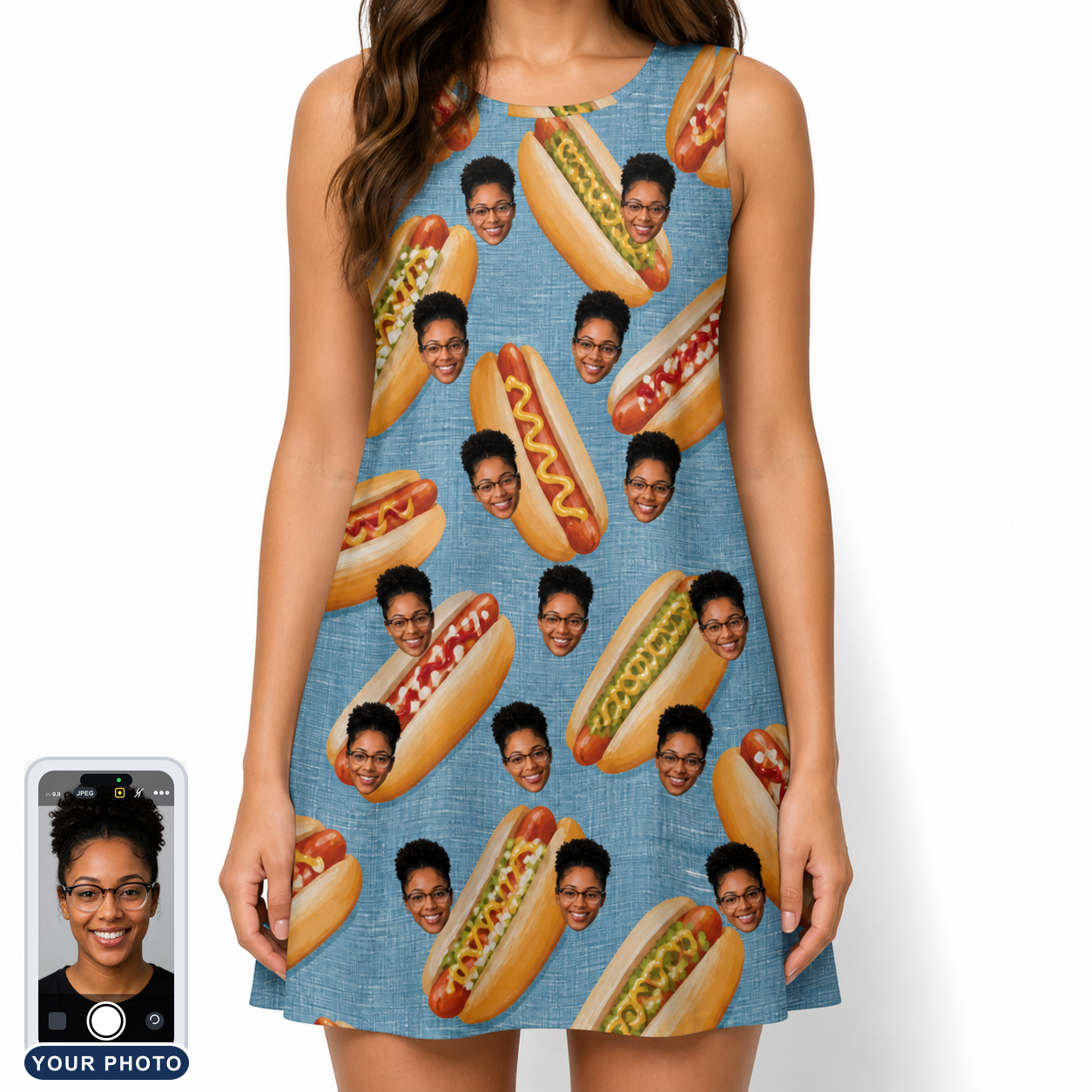Women's Bunited States Custom Face Tank Dress