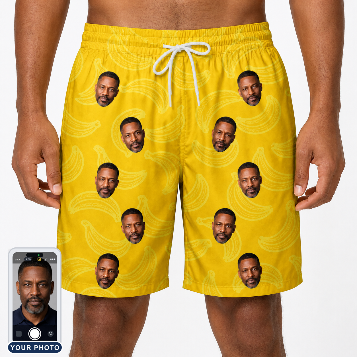 Men's Cavendish Capers Custom Face Beach Shorts